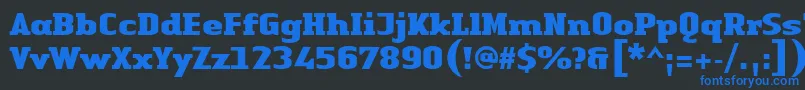 LinotypeAuthenticSerifBlack Font – Blue Fonts on Black Background