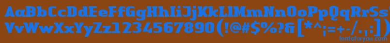 Fonte LinotypeAuthenticSerifBlack – fontes azuis em um fundo marrom