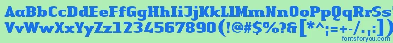 LinotypeAuthenticSerifBlack Font – Blue Fonts on Green Background