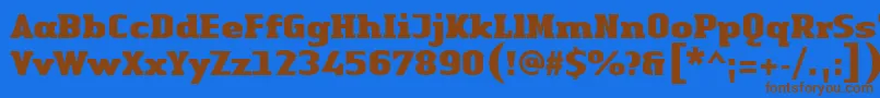 LinotypeAuthenticSerifBlack Font – Brown Fonts on Blue Background