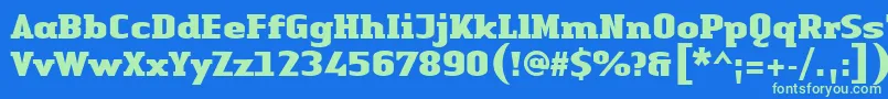 LinotypeAuthenticSerifBlack Font – Green Fonts on Blue Background