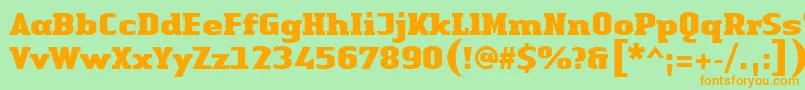 LinotypeAuthenticSerifBlack Font – Orange Fonts on Green Background