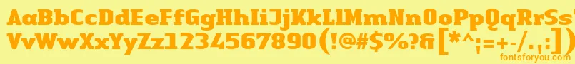LinotypeAuthenticSerifBlack Font – Orange Fonts on Yellow Background