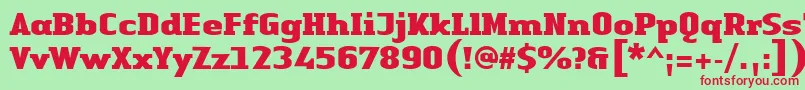 LinotypeAuthenticSerifBlack Font – Red Fonts on Green Background