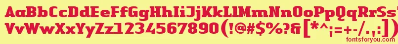 LinotypeAuthenticSerifBlack Font – Red Fonts on Yellow Background