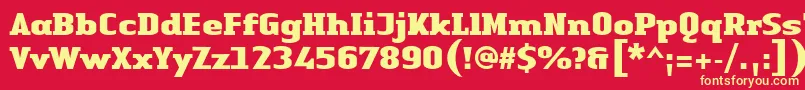 フォントLinotypeAuthenticSerifBlack – 黄色の文字、赤い背景