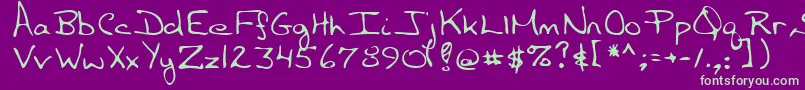 MarsettRegular-Schriftart – Grüne Schriften auf violettem Hintergrund