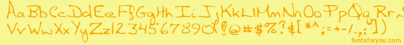 Police MarsettRegular – polices orange sur fond jaune