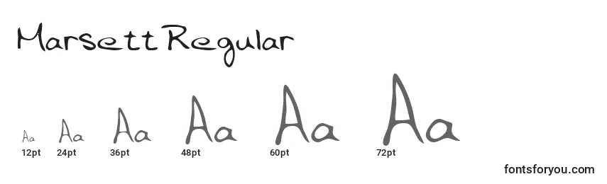 MarsettRegular Font Sizes