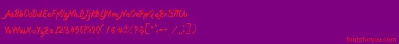 Magnolia Font – Red Fonts on Purple Background