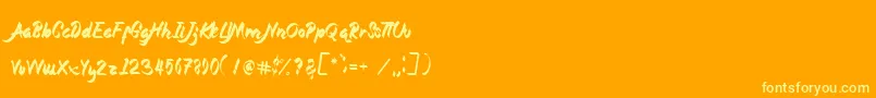 Magnolia Font – Yellow Fonts on Orange Background