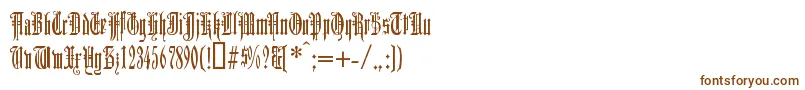 Duerergotisch-fontti – ruskeat fontit valkoisella taustalla