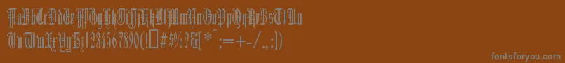 フォントDuerergotisch – 茶色の背景に灰色の文字