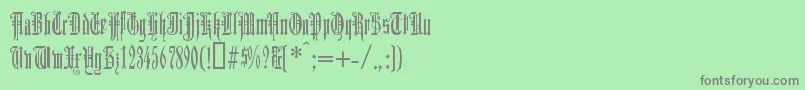 フォントDuerergotisch – 緑の背景に灰色の文字