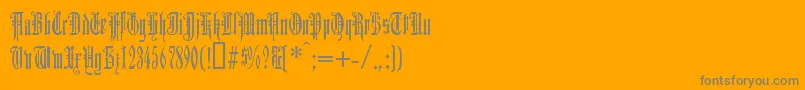 フォントDuerergotisch – オレンジの背景に灰色の文字