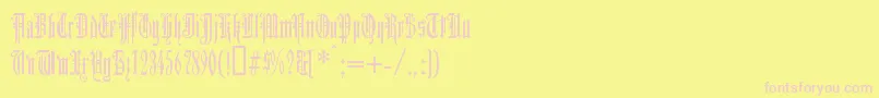 Duerergotisch-fontti – vaaleanpunaiset fontit keltaisella taustalla