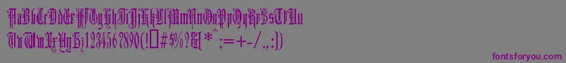 Duerergotisch-Schriftart – Violette Schriften auf grauem Hintergrund