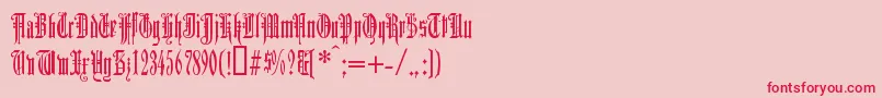 Duerergotisch-Schriftart – Rote Schriften auf rosa Hintergrund