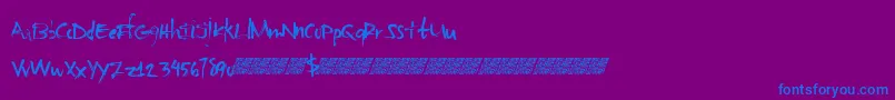 Basicsharpie-Schriftart – Blaue Schriften auf violettem Hintergrund