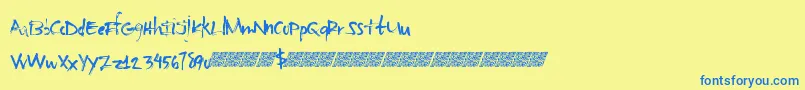 Basicsharpie Font – Blue Fonts on Yellow Background