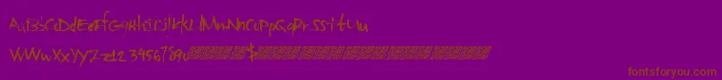 Basicsharpie-Schriftart – Braune Schriften auf violettem Hintergrund