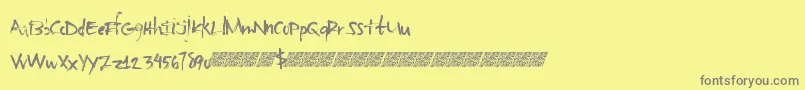Basicsharpieフォントについての詳細 フォントBasicsharpie – 黄色の背景に灰色の文字