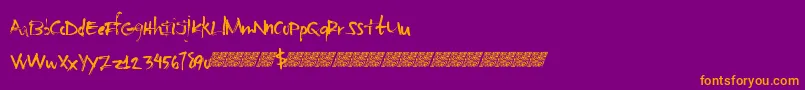 Basicsharpie-fontti – oranssit fontit violetilla taustalla