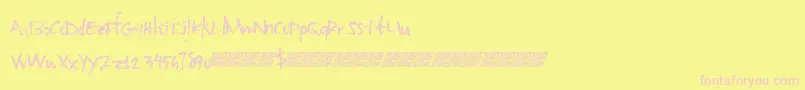 Basicsharpie-Schriftart – Rosa Schriften auf gelbem Hintergrund
