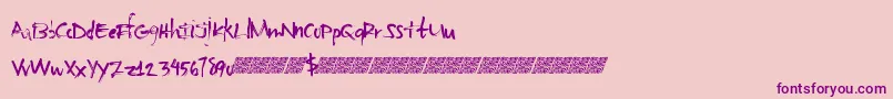 Basicsharpie-fontti – violetit fontit vaaleanpunaisella taustalla