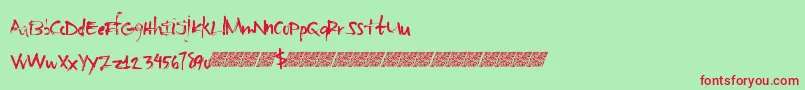 Basicsharpie Font – Red Fonts on Green Background