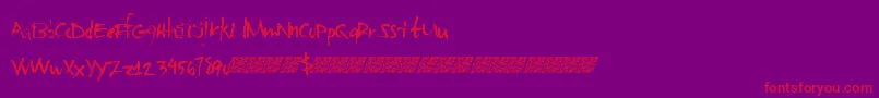 Basicsharpie-Schriftart – Rote Schriften auf violettem Hintergrund