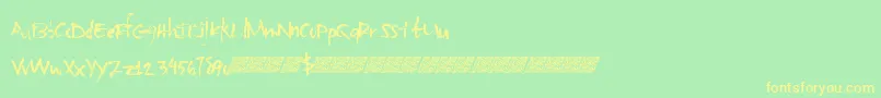 Basicsharpie Font – Yellow Fonts on Green Background