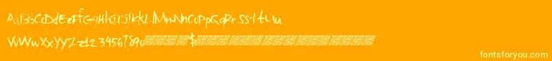 Basicsharpie-Schriftart – Gelbe Schriften auf orangefarbenem Hintergrund