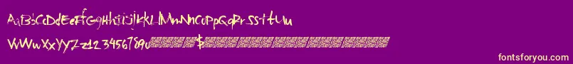 フォントBasicsharpie – 紫の背景に黄色のフォント