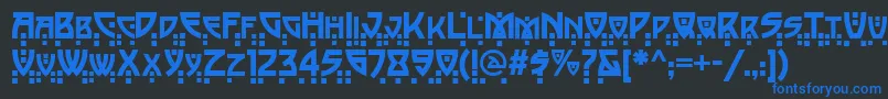 PostmodernTwo-Schriftart – Blaue Schriften auf schwarzem Hintergrund