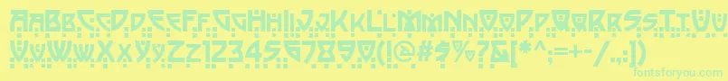 Czcionka PostmodernTwo – zielone czcionki na żółtym tle