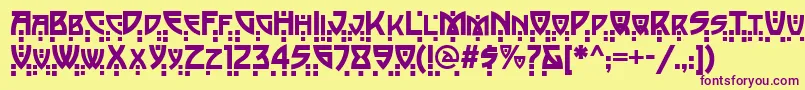 PostmodernTwo Font – Purple Fonts on Yellow Background