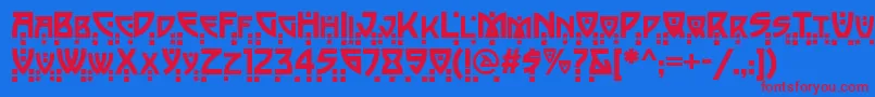 PostmodernTwo Font – Red Fonts on Blue Background