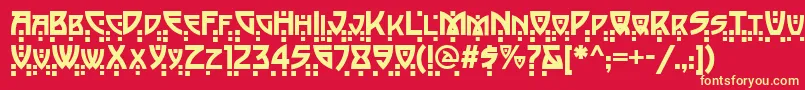 PostmodernTwo Font – Yellow Fonts on Red Background