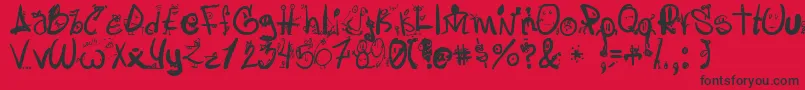 Шрифт Letraslocas2 – чёрные шрифты на красном фоне