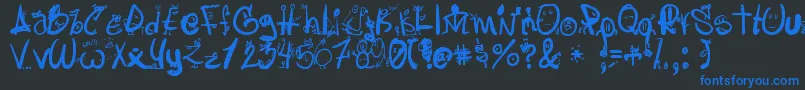 Letraslocas2 Font – Blue Fonts on Black Background