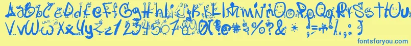 Letraslocas2 Font – Blue Fonts on Yellow Background