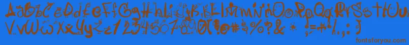 Letraslocas2 Font – Brown Fonts on Blue Background