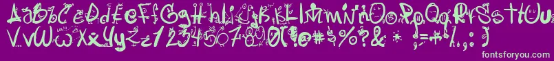 Letraslocas2 Font – Green Fonts on Purple Background