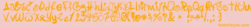 Letraslocas2 Font – Orange Fonts on Pink Background