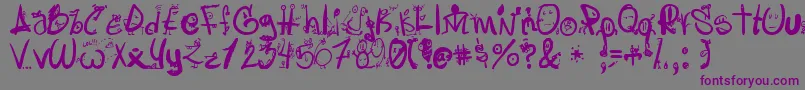 Letraslocas2-Schriftart – Violette Schriften auf grauem Hintergrund