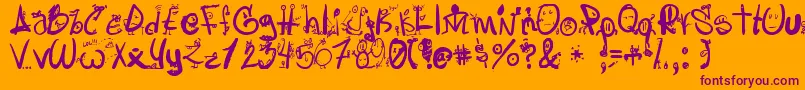 Letraslocas2 Font – Purple Fonts on Orange Background