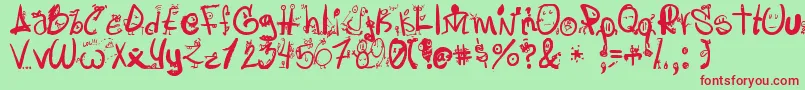 Letraslocas2 Font – Red Fonts on Green Background