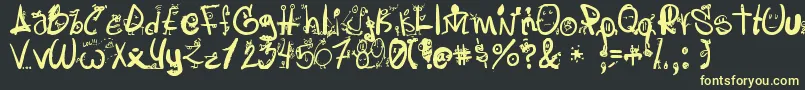 Letraslocas2-Schriftart – Gelbe Schriften auf schwarzem Hintergrund