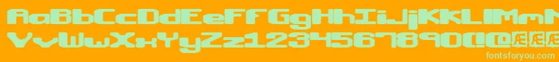 Macropsi Font – Green Fonts on Orange Background